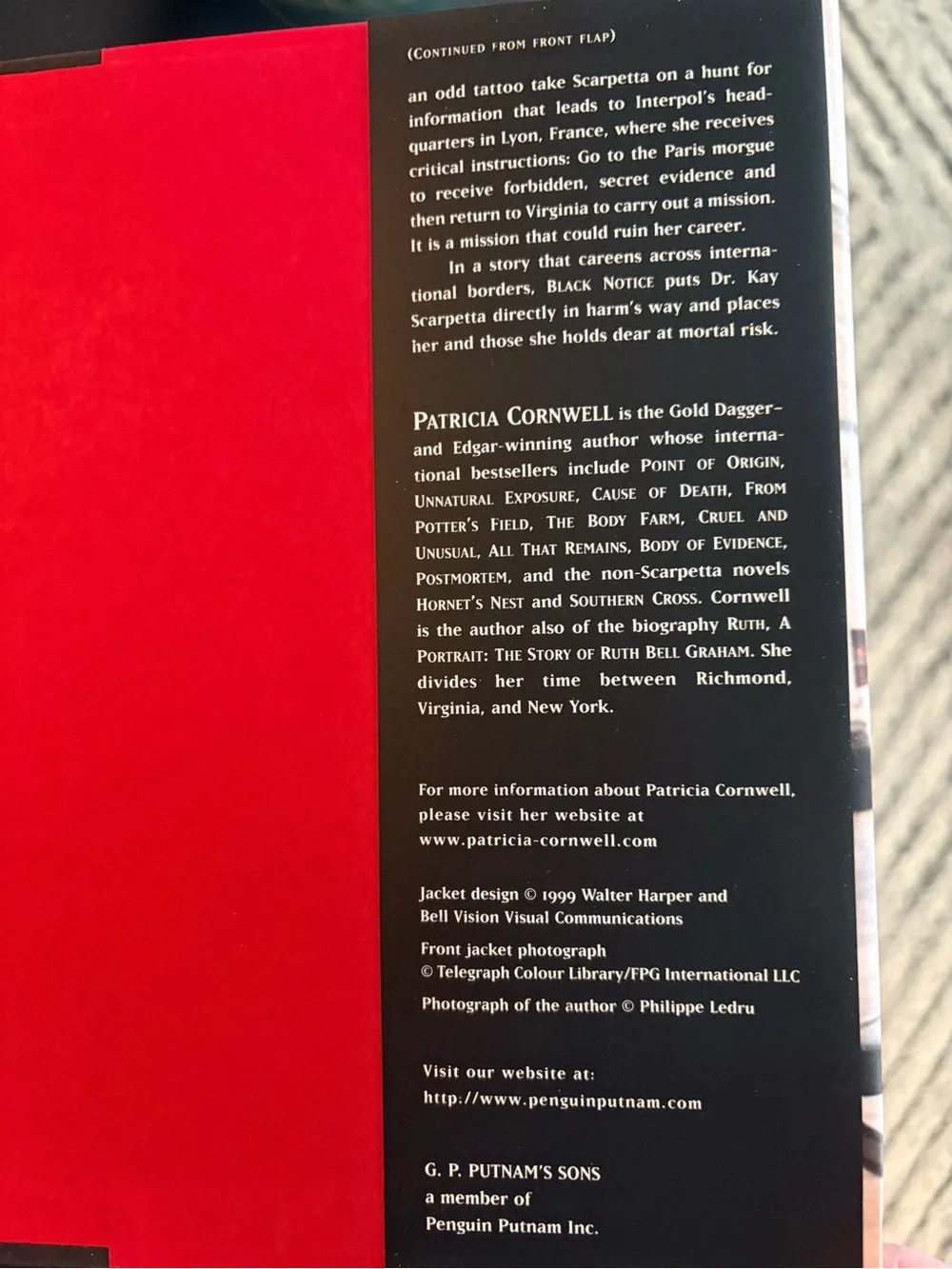 Patricia Cornwell "Black Notice" Hardcover - Book 10 of 29 Kay Scarpetta - Picture 5 of 8